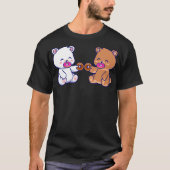 T-shirt Lait Mocha Ours mangeant des beignets cuits au fou (Devant)