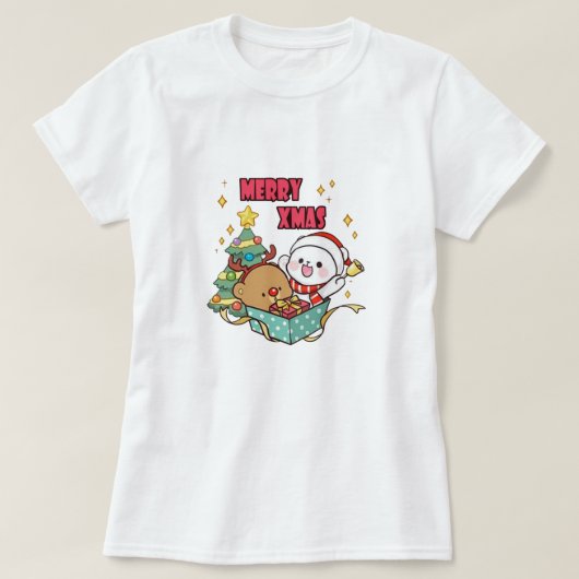 T-shirt Lait mou et Mocha merry_xmas (Design devant)