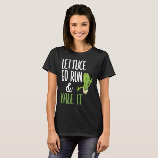 T-shirt Laitue Go Run Et Kale It Funny Vegan Runner Vegan (Devant entier)