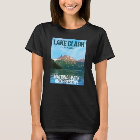 T-shirt Lake Clark National Park Alaska Poster Design (Devant)