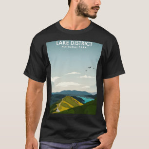 T-shirt Lake District National Park Vintage Minimal Trave