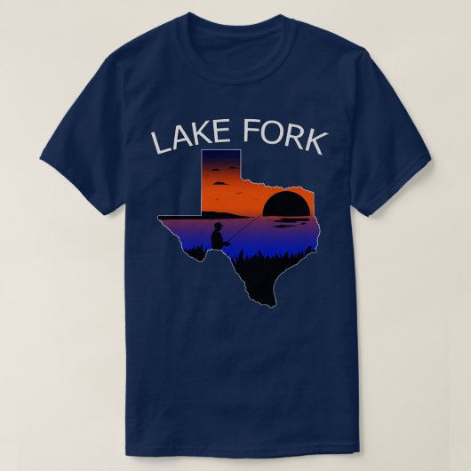 T-shirt Lake Fork Reservoir Texas Fishman Fishing à Sun (Design devant)