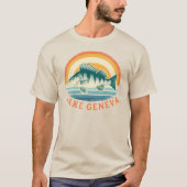 T-shirt Lake Geneva Perch Fishing Sunrise to Sunset (Devant)