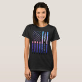 T-shirt Lake Life American Flag Dock Sunset Wakeboard Po (Devant entier)