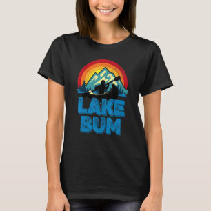 T-shirt Lake Life Lake Bum Retro Distressed Mountain Canot