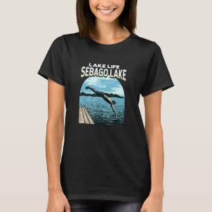 T-shirt Lake Life Sebago Lake natation Maine nage
