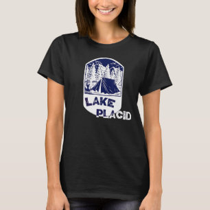 T-shirt Lake Placid New York Tente Camping Randonnée Mount