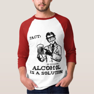 T-shirt L'alcool est une solution en chimie rétro