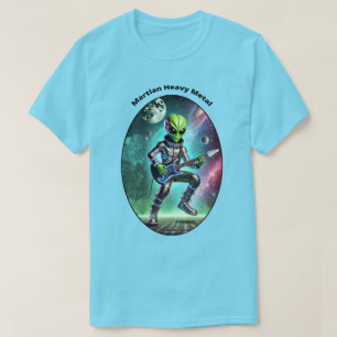 T-shirt L'Alien spatial vintage Martian Jouer à la guitare