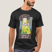 T-shirt L'Alien Ufo Hunter Croit Que Ufo Chèvre Alien Veut (Devant)