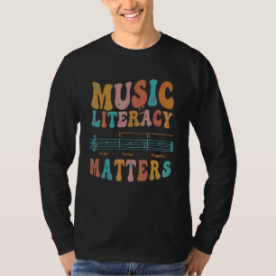 T-shirt L'alphabétisation musicale compte J'aime manger de