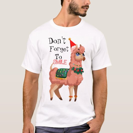 T-shirt lama à Noël (Devant)
