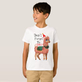 T-shirt lama à Noël (Devant entier)
