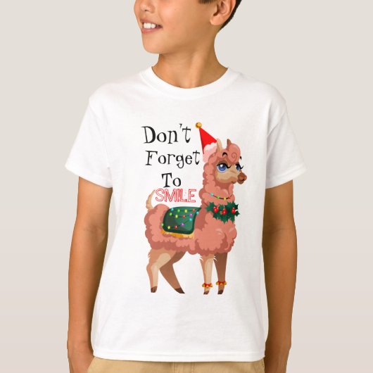 T-shirt lama à Noël (Devant)