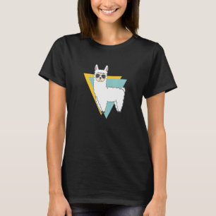 T-shirt Lama Alpaca Animal Retro Vintage Triangle géométri