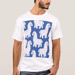 T-shirt Lama alpaca, motif vintage