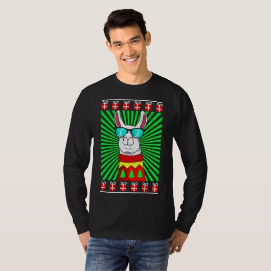T-shirt Lama Alpaca Noël laid Noël (Devant entier)
