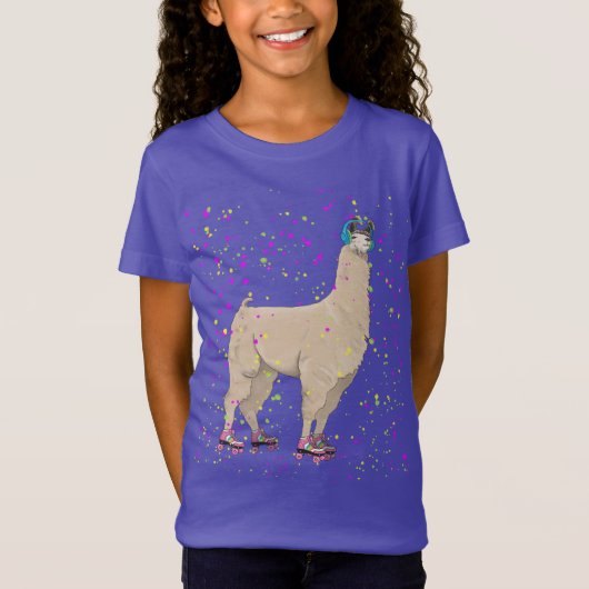 T-Shirt Lama de disco de rouleau (Devant)