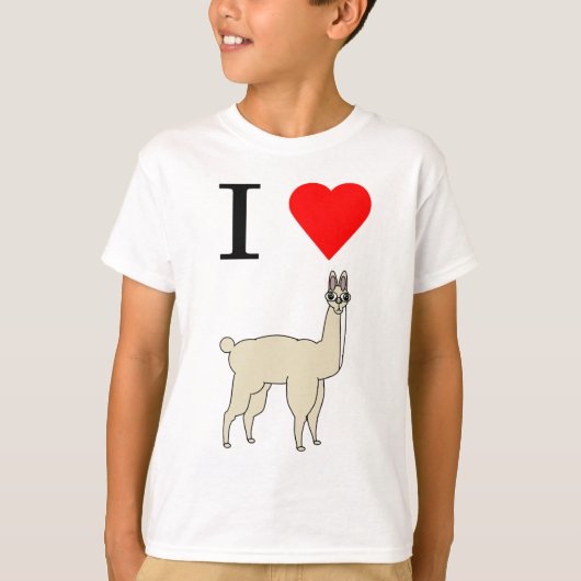 T-shirt lama du coeur i (Devant)