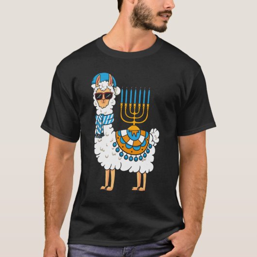T-shirt Lama Hanoukka Happy Hanukah Pajama Famille Matchi (Devant)