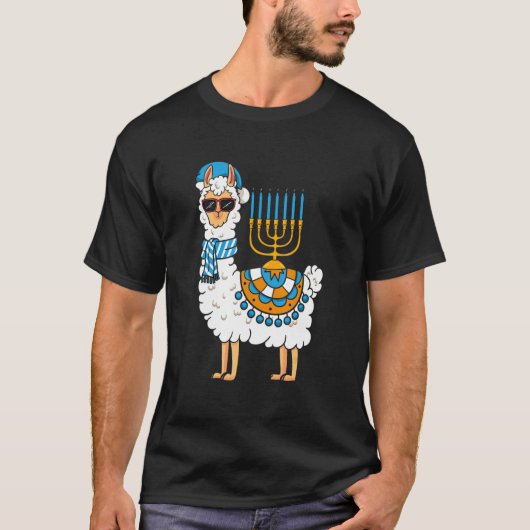 T-shirt Lama Hanoukka Happy Hanukah Pajama Famille Matchi (Devant)