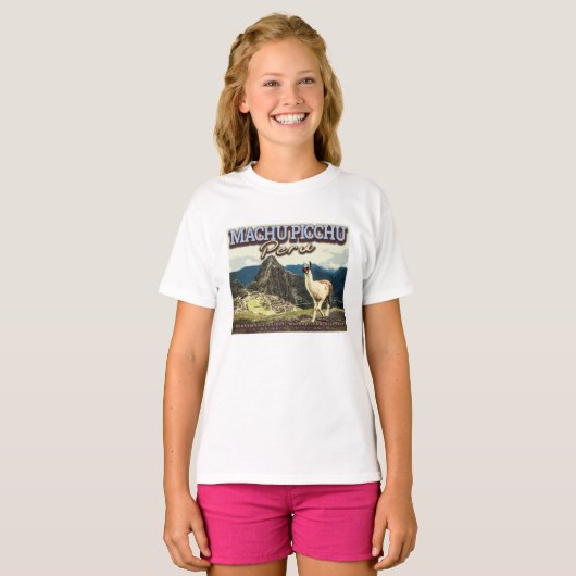 T-SHIRT LAMA - MACHU PICCHU PÉROU (Devant entier)