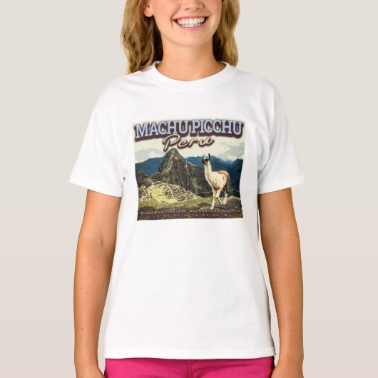 T-SHIRT LAMA - MACHU PICCHU PÉROU (Devant)