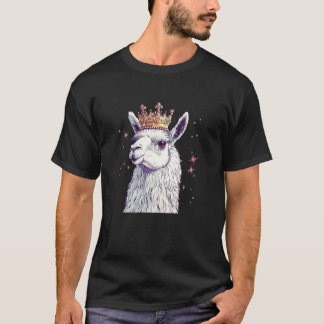 T-shirt Lama Majestueux avec Couronne pour une Scène Amusa