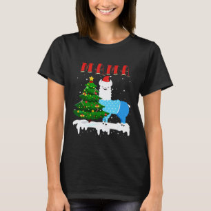T-shirt lama Maman Santa Chapeau Xmas Pyjama Famille Assor