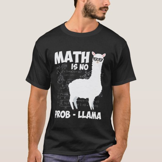 T-shirt lama maths les maths c'est pas un problème lama (Devant)