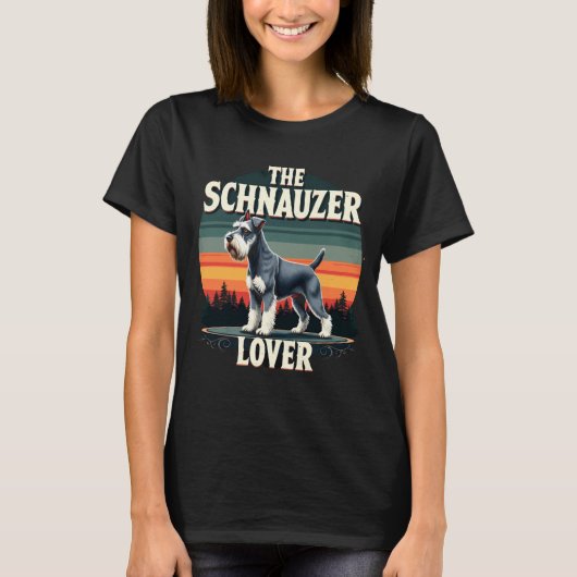 T-shirt L'Amant de Schnauzer - Conception rétro de chien (Devant)