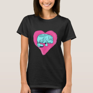 T-shirt Lamantin cœur animal aquatique animal marin homme