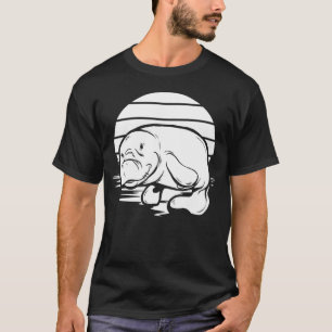 T-shirt Lamantin Dessiné à la Main Vache Marine Animal Mar