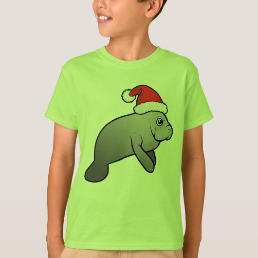 T-shirt Lamantin Père Noël de Noël (Devant)