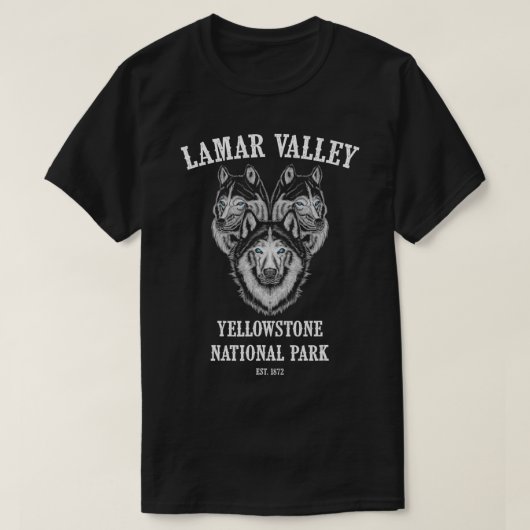 T-shirt Lamar Valley Pack de loups Yellowstone National P (Design devant)