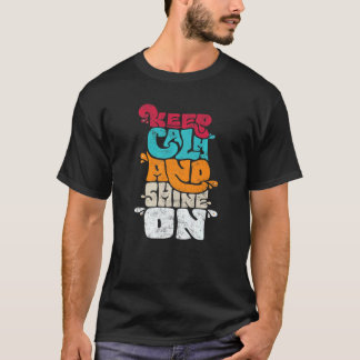 T-shirt L'Âme Hippie Gardez Le Calme Briller En Paix Signe