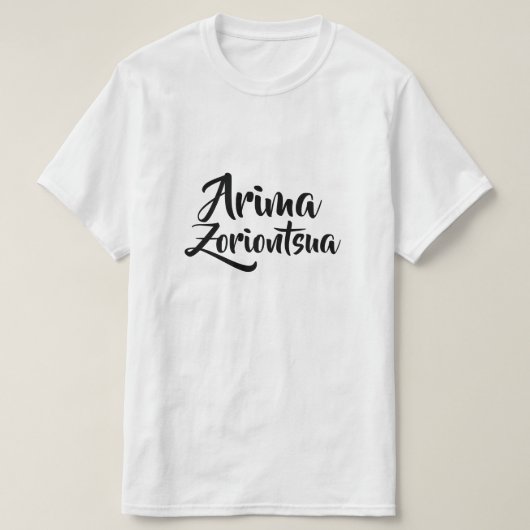 T-shirt L'âme joyeuse en basque, Arima zoriontsua (Design devant)