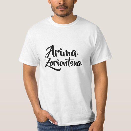 T-shirt L'âme joyeuse en basque, Arima zoriontsua (Devant)