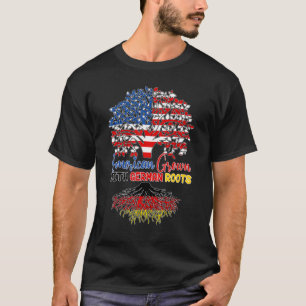 T-shirt L'Américain Cultive Avec L'Allemagne Racines Usa &