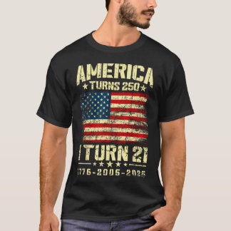 T-shirt L'Amérique a 250 ans, j'ai 21 ans - 250e anniversa