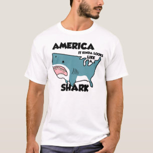 T-shirt L'Amérique est un requin (ou voyez le nouvel