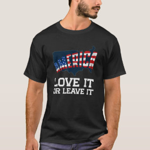 T-shirt L'Amérique l'aime ou la laisse fière Amérique patr