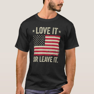 T-shirt L'Amérique L'Aime Ou Le Laisse Drapeau Américain