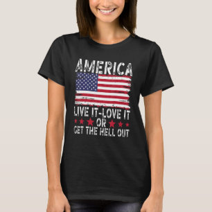 T-shirt L'Amérique Vit Il L'Aime 4 juillet Hommes Et Femme