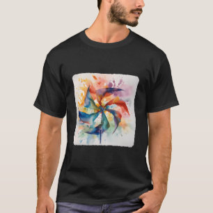 T-shirt Lames de rotation colorées de roue qui chante le v