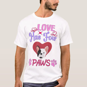 T-shirt L'amour a quatre pattes Couple de Chien de taureau