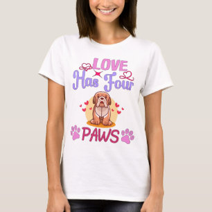 T-shirt L'amour a quatre pattes Couple de Chien de taureau