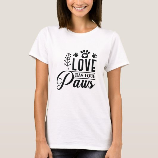 T-SHIRT L'AMOUR-A-QUATRE-PAWS (Devant)