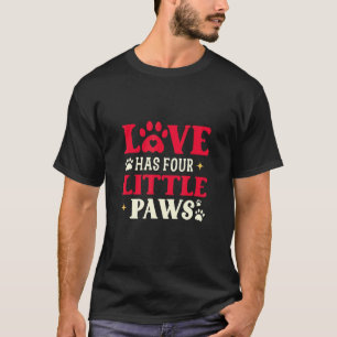 T-shirt L'Amour A Quatre Petits Pâtes Animaux Pâtes De Chi