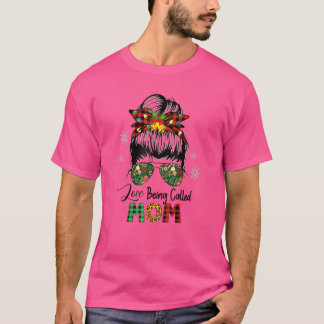 T-shirt L'Amour Appelé Maman Messy Bun Ornement de Noël